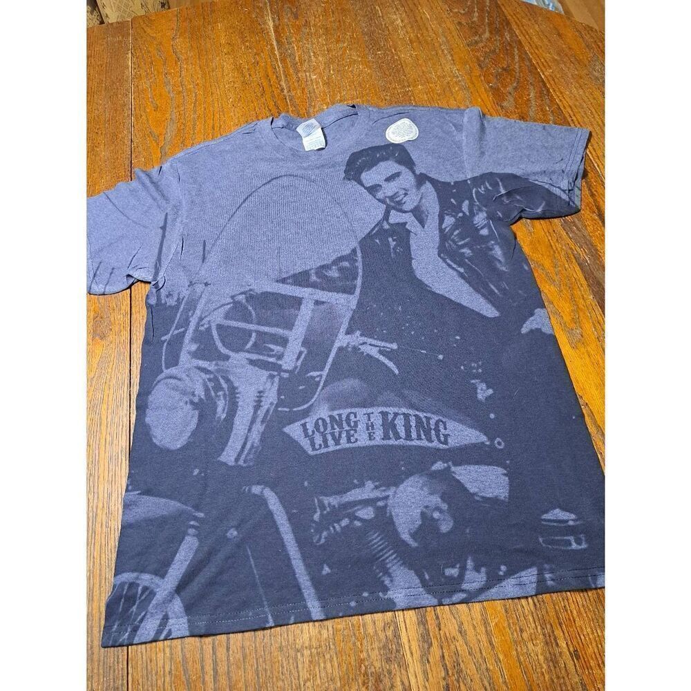 New Medium Elvis on Motorcycle Long Live the King Short Sleeve Tee TShirt NWT